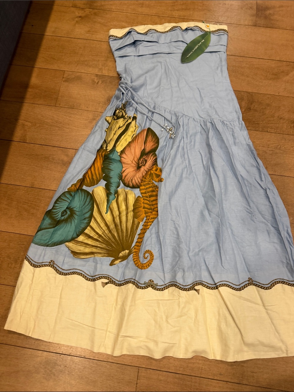 FARM Rio Souvenir Strapless Side Ties Maxi Dress Blue NWT - Picture 4 of 9